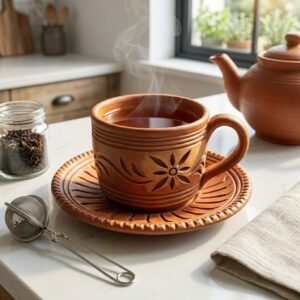 handcrafted terracotta cup